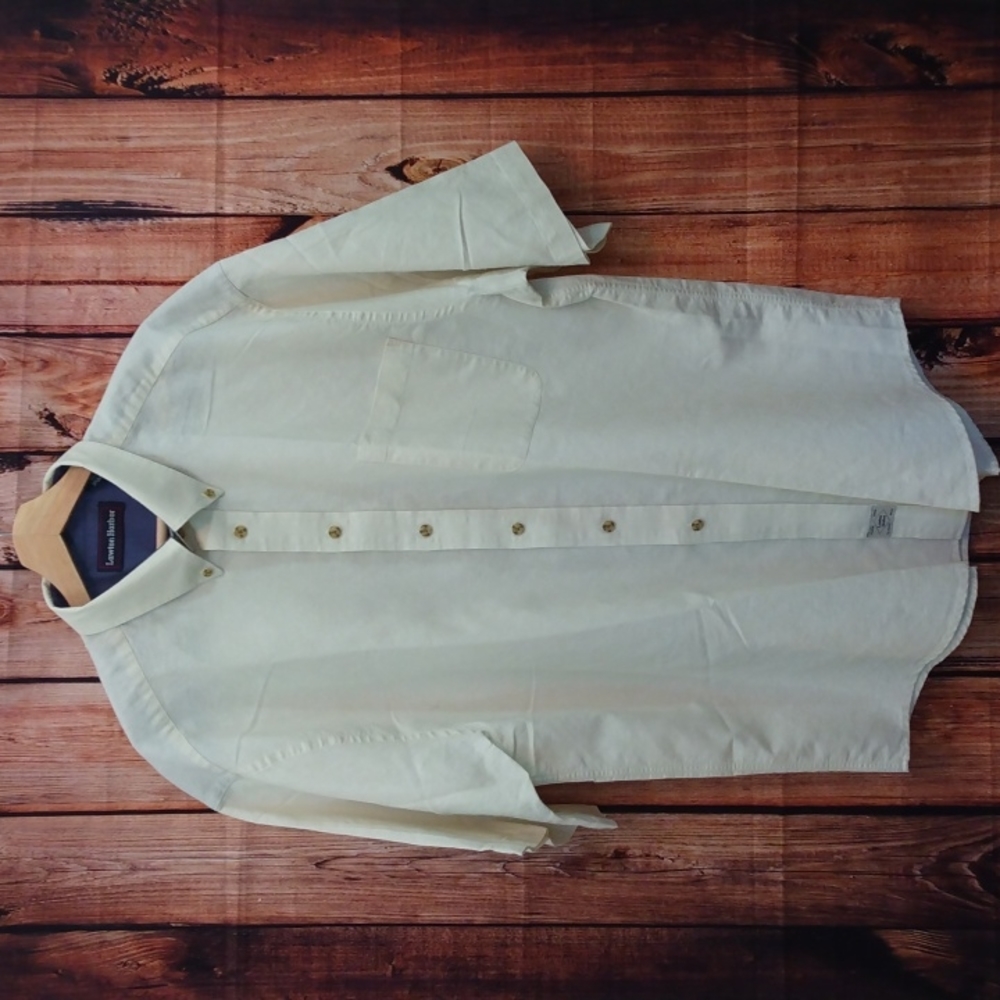 Vintage NWOT Lawton Harbor Cream/Off White XL Linen/Cotton Shirt